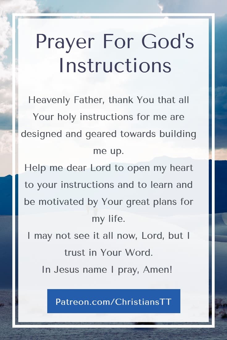 Prayer For God's Instructions