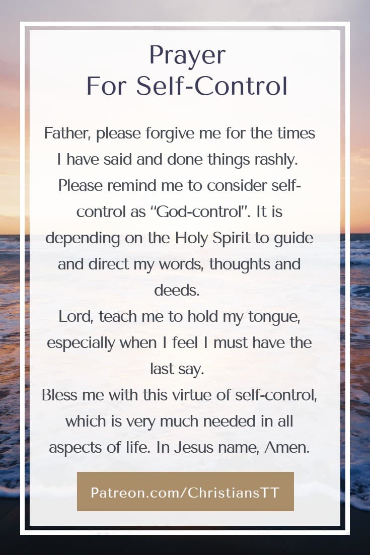 Prayer For Self-Control